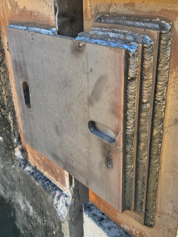 Welded steel connection