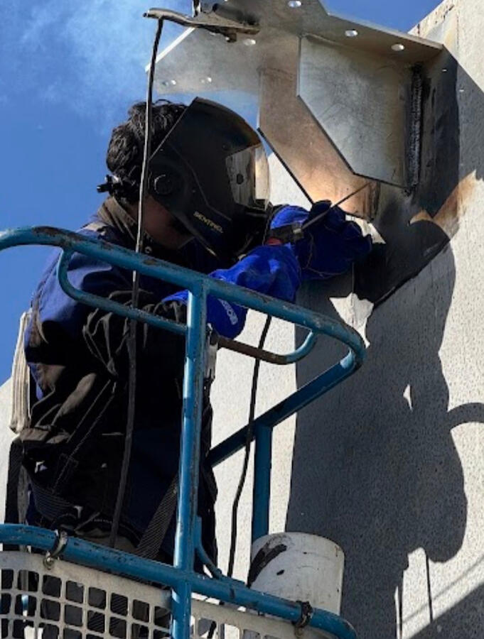 Onsite welding at height